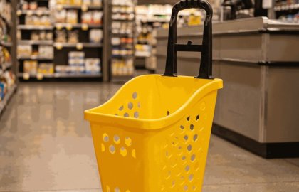 48 lt Plastik Alışveriş Sepeti Tekerlekli