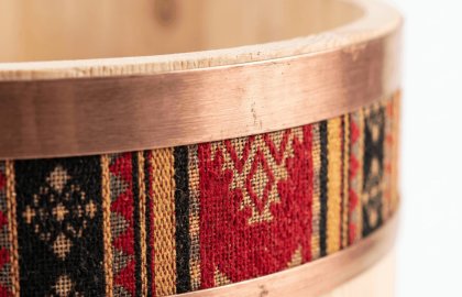 Kilim Desen Ahşap Kova