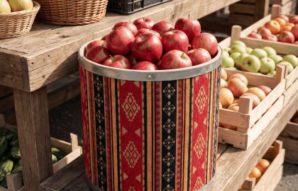 Kilim Desen Ahşap Kova