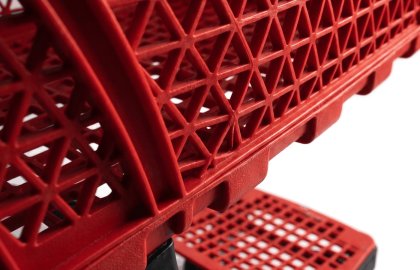 Plastik Demonte Plastik Altı Izgaralı 150 lt Plastik Market Arabası