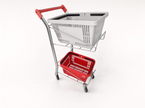 Double Metal Basket Stand with Wheels