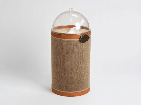 Natural Striped Pattern Wood Bucket